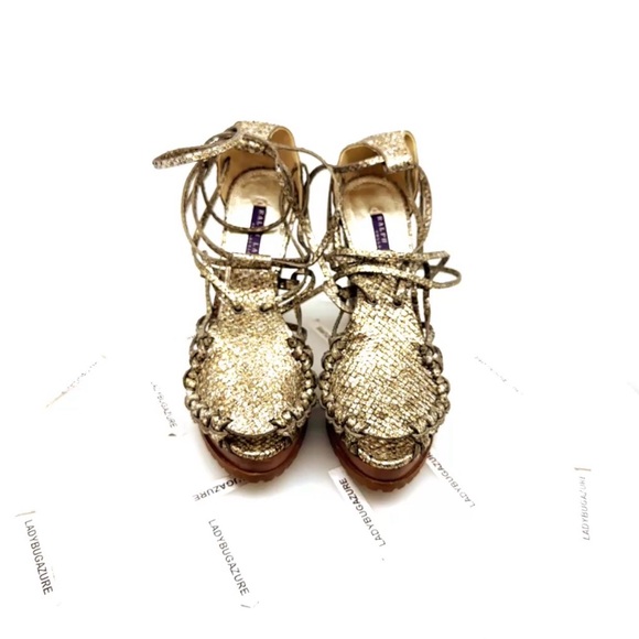 Ralph Lauren Purple Label Shoes - 🔥🔥🔥Women’s Ralph Lauren Purple Label 6” Chunky Heel Genuine Python Sandals Sz 8B
